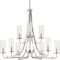 Progress Lighting Riley Collection Brushed Nickel Nine-Light Chandelier P400210-009 - alternate 1
